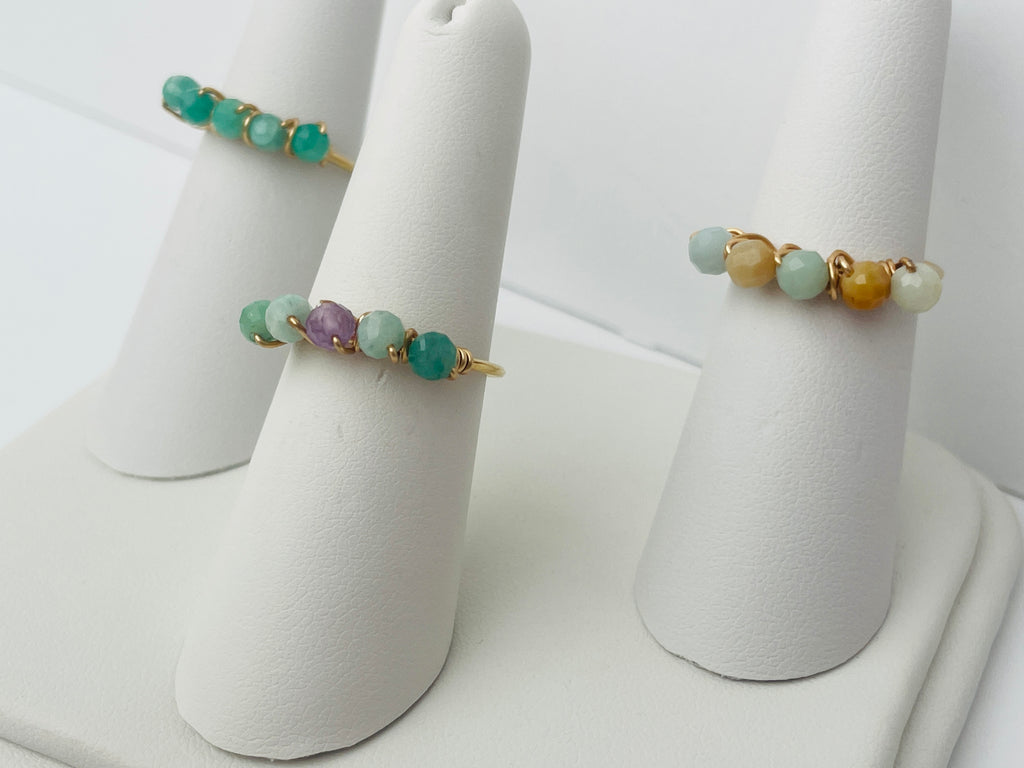 Gemstone Gold Band Rings