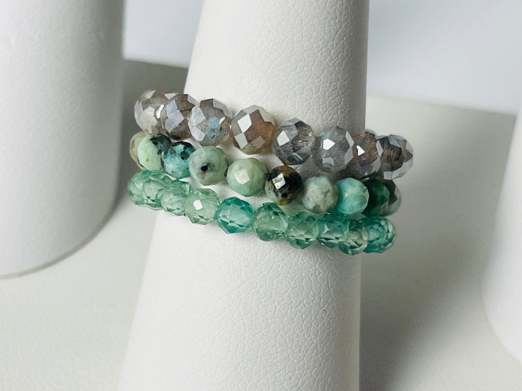 Stackable Gemstone Adjustable Rings