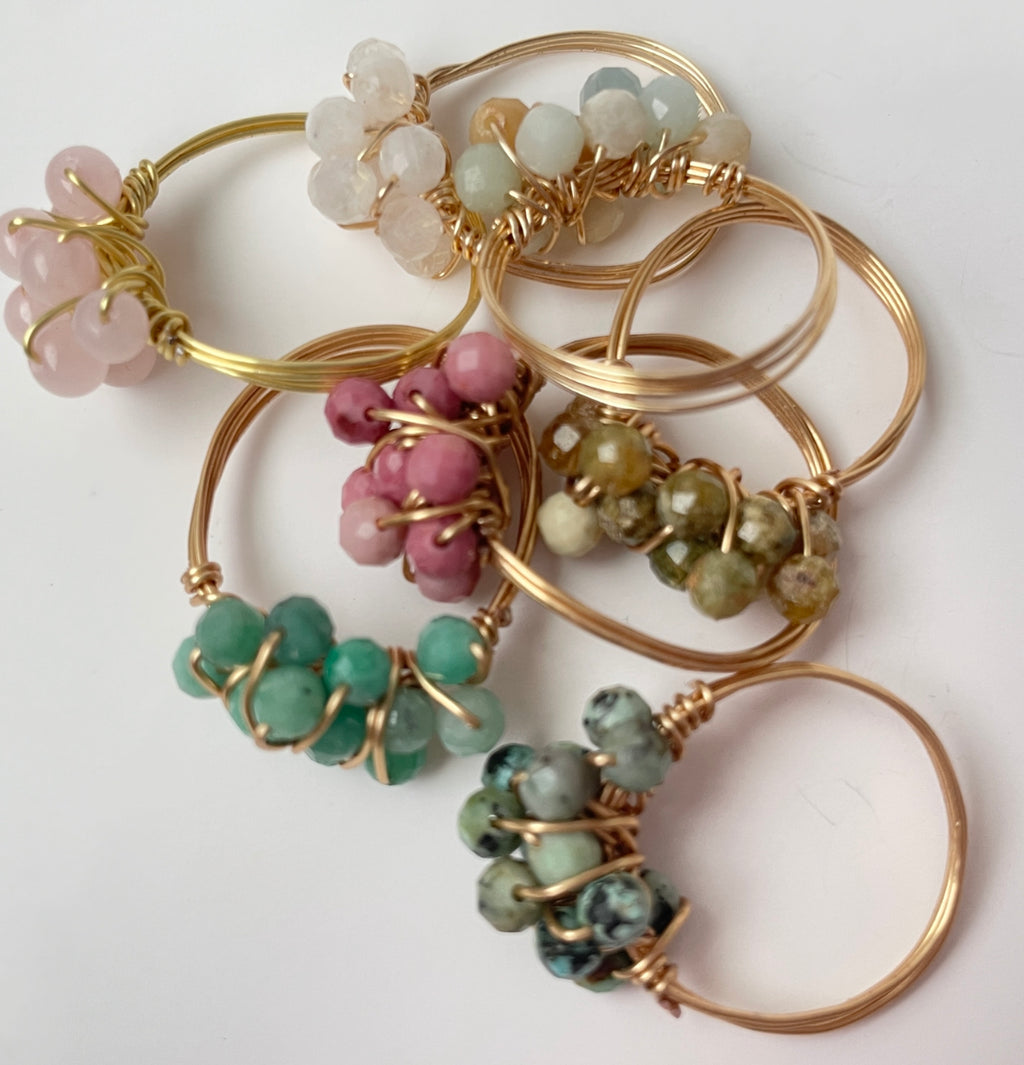 Gemstone Cluster Rings