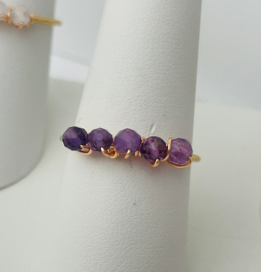 Gemstone Gold Band Rings