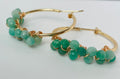 Emerald Gemstone Gold-filled Hoops
