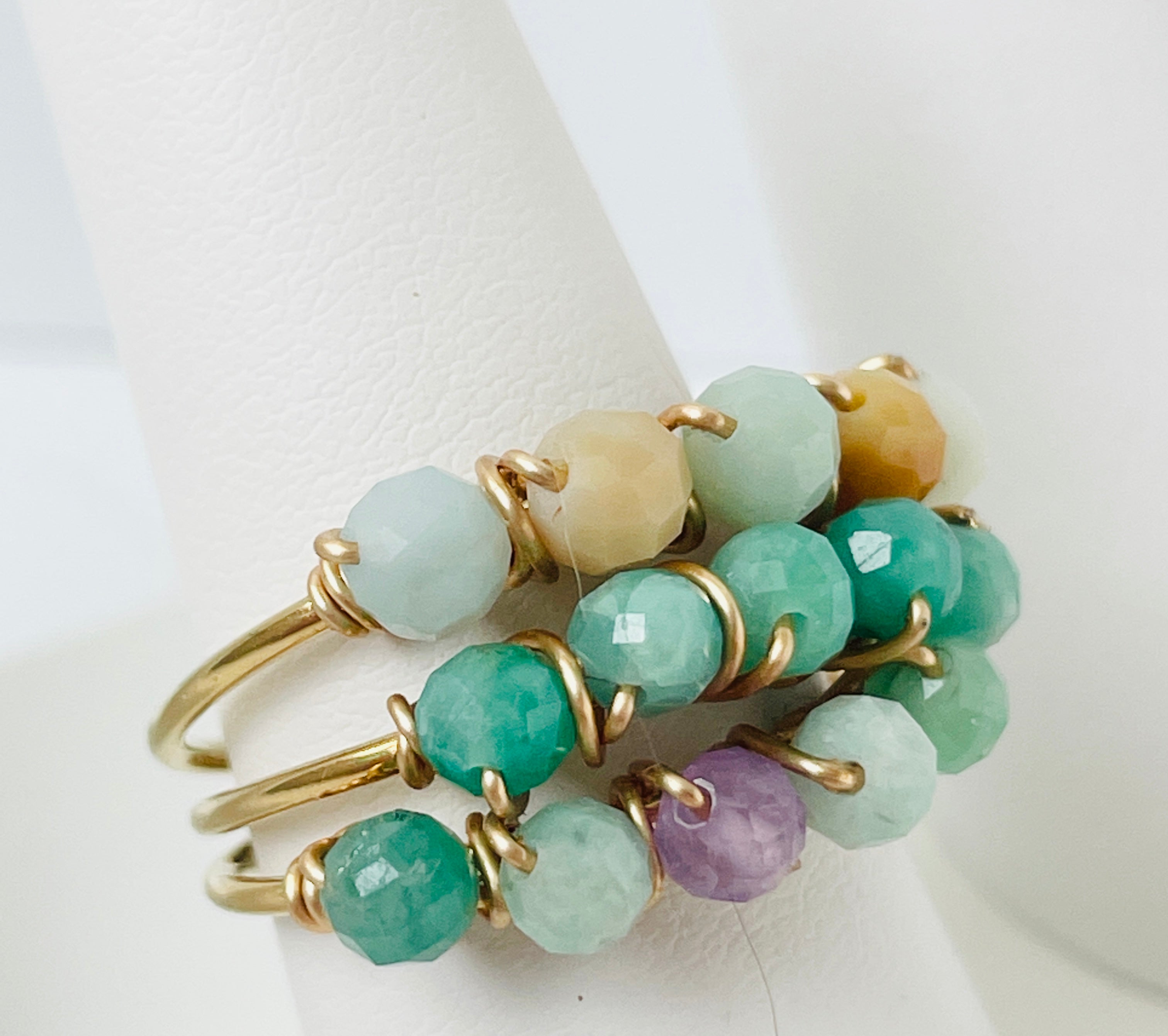 Gemstone Gold Band Rings