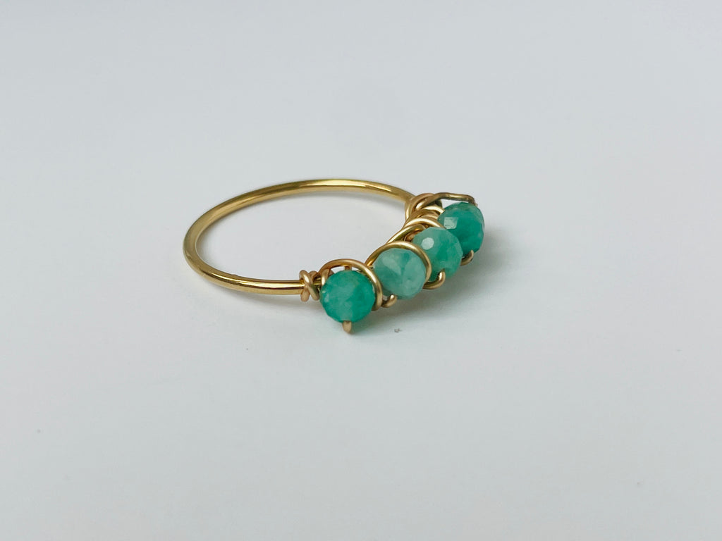 Gold Band Semi-Precious Gemstone Rings