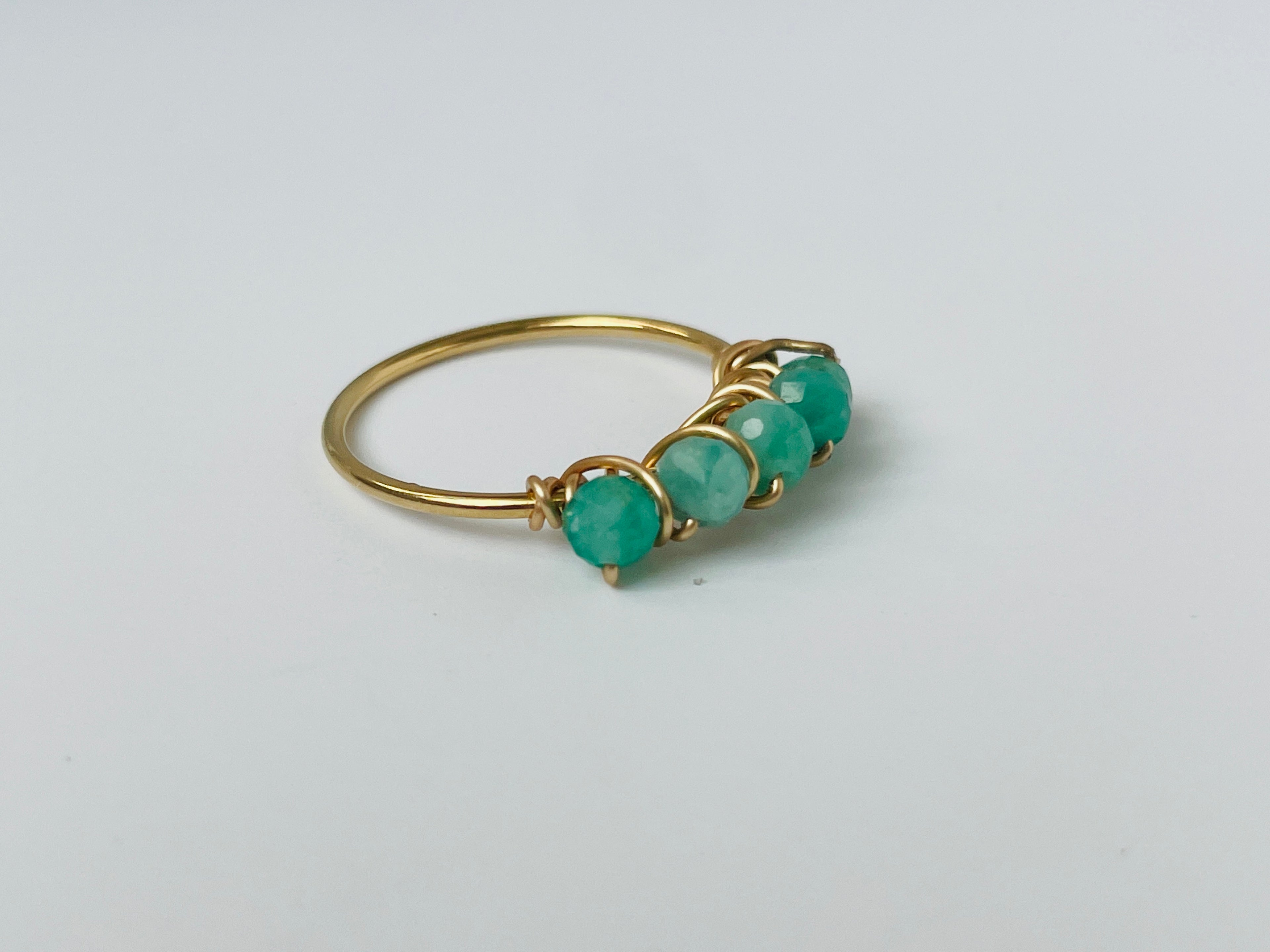 Gold Band Semi-Precious Gemstone Rings