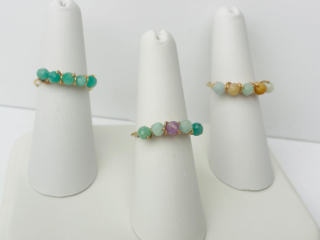 Gemstone Gold Band Rings