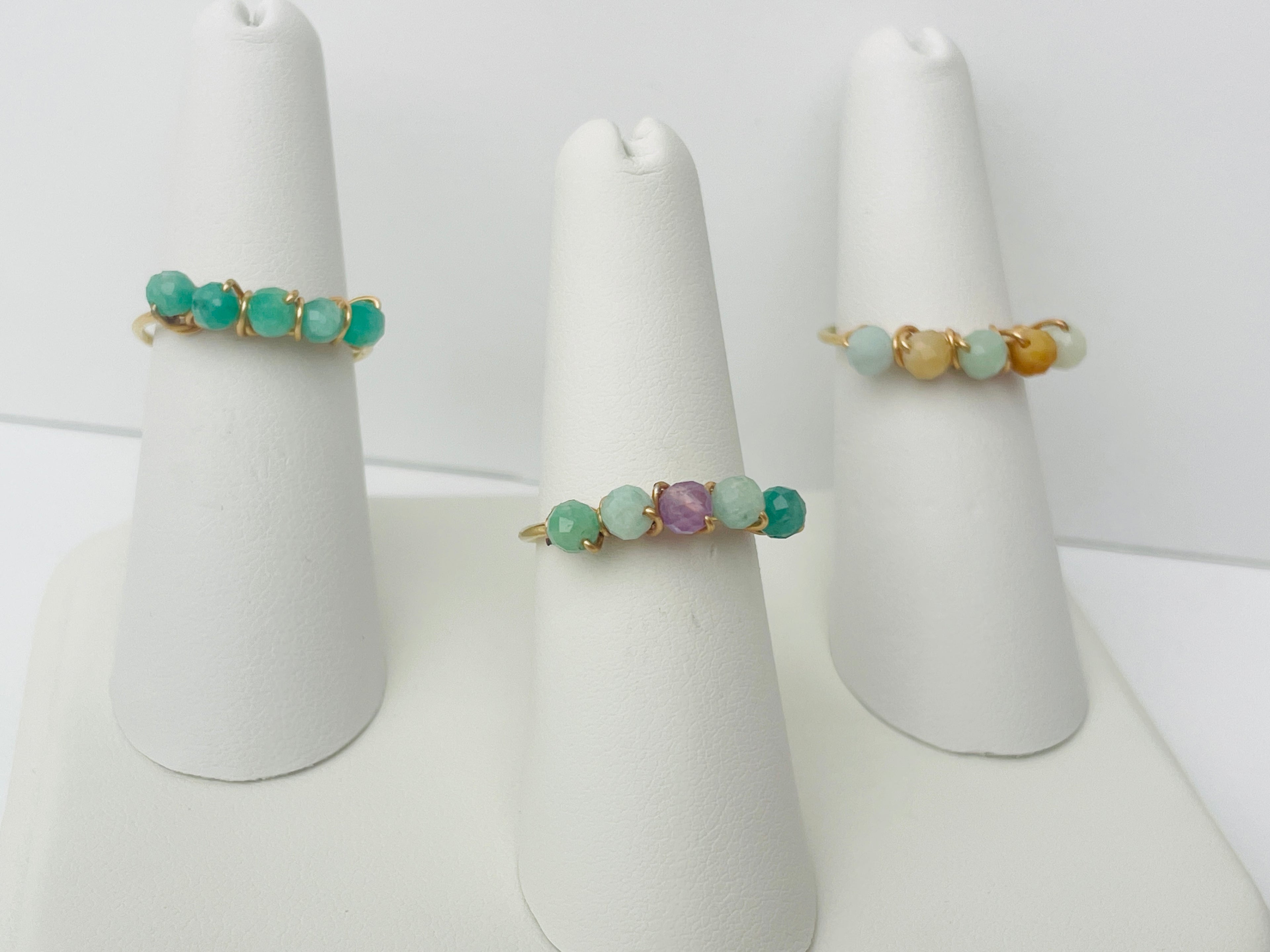 Gemstone Gold Band Rings