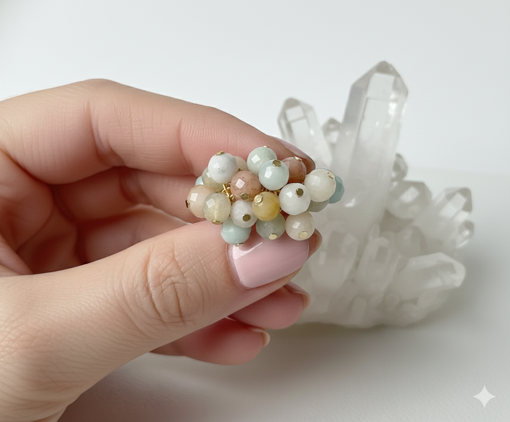 Adjustable Rings Faceted Small Gemstones