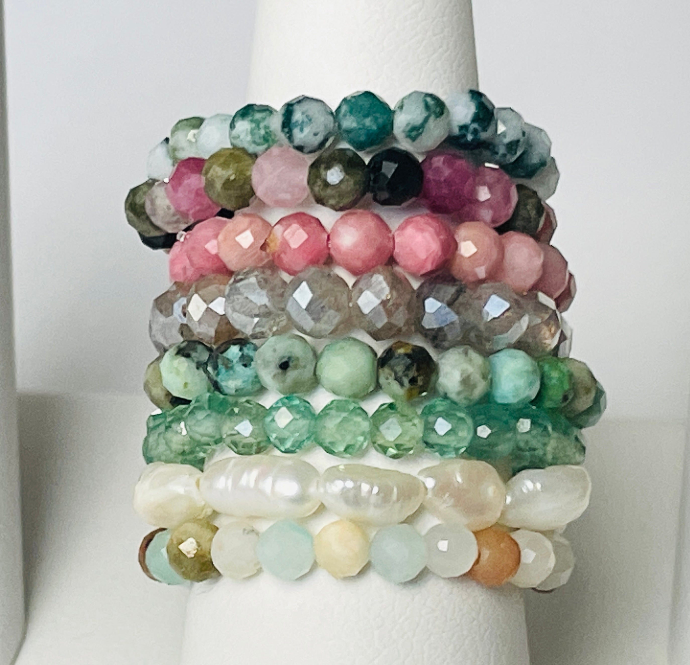 Stackable Gemstone Adjustable Rings