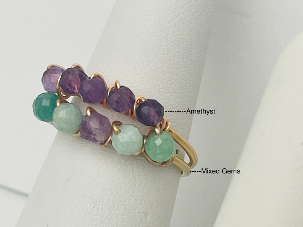 Gemstone Gold Band Rings