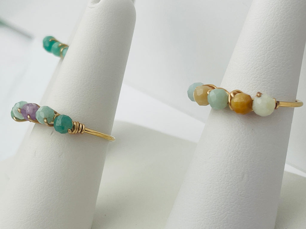 Gemstone Gold Band Rings