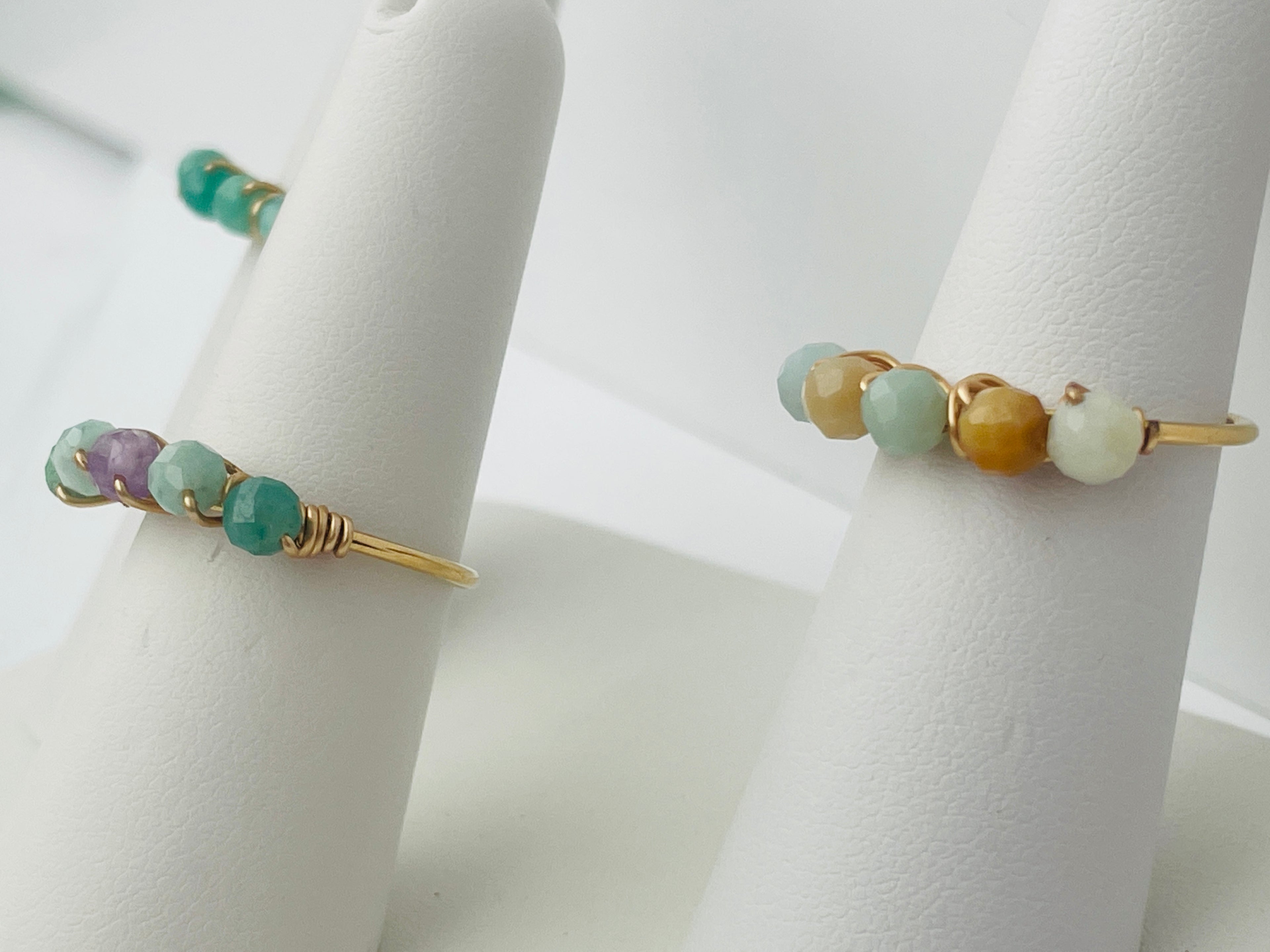 Gemstone Gold Band Rings