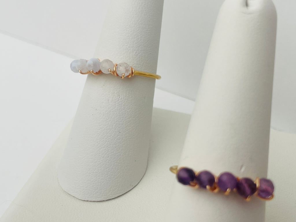 Gemstone Gold Band Rings