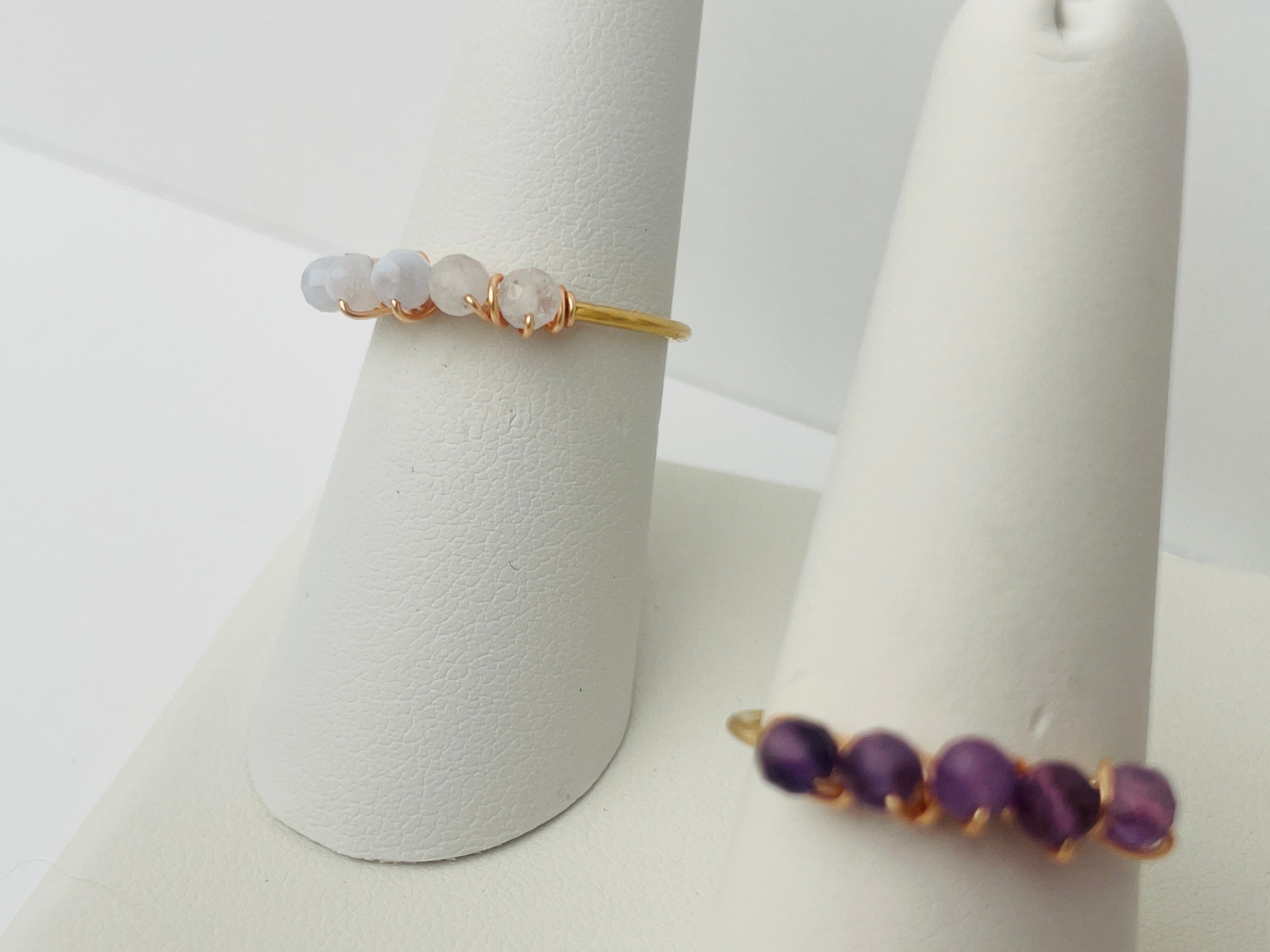 Gemstone Gold Band Rings
