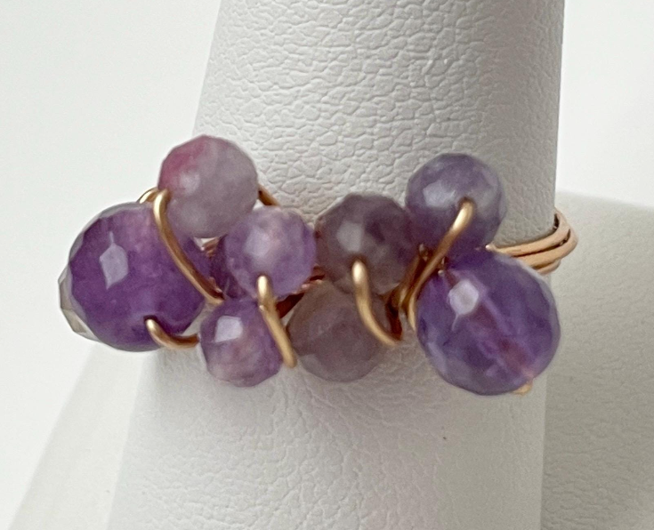 Gold Filled Rings Wired Mix Size Gemstones