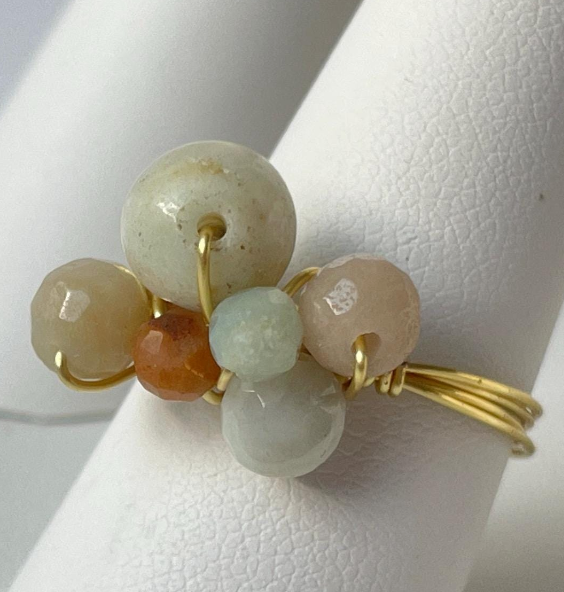 Gold Filled Rings Wired Mix Size Gemstones