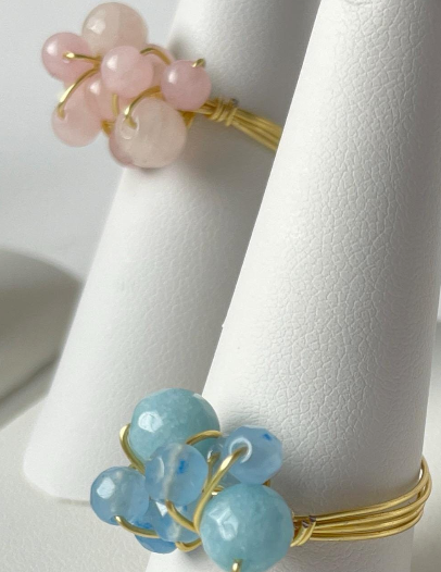 Gold Filled Rings Wired Mix Size Gemstones