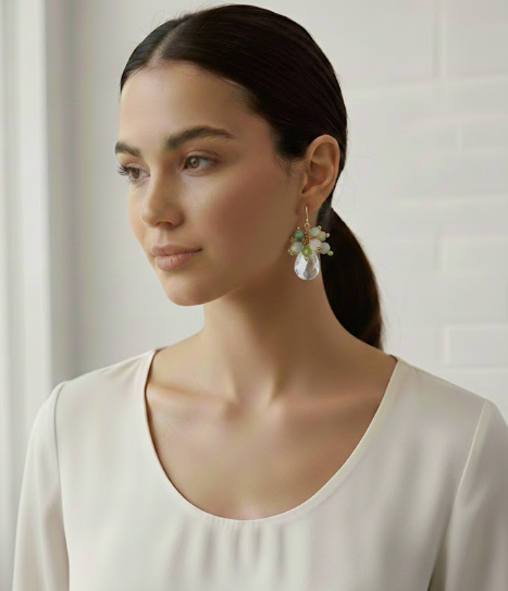 Clear Crystal & Gemstone Earrings