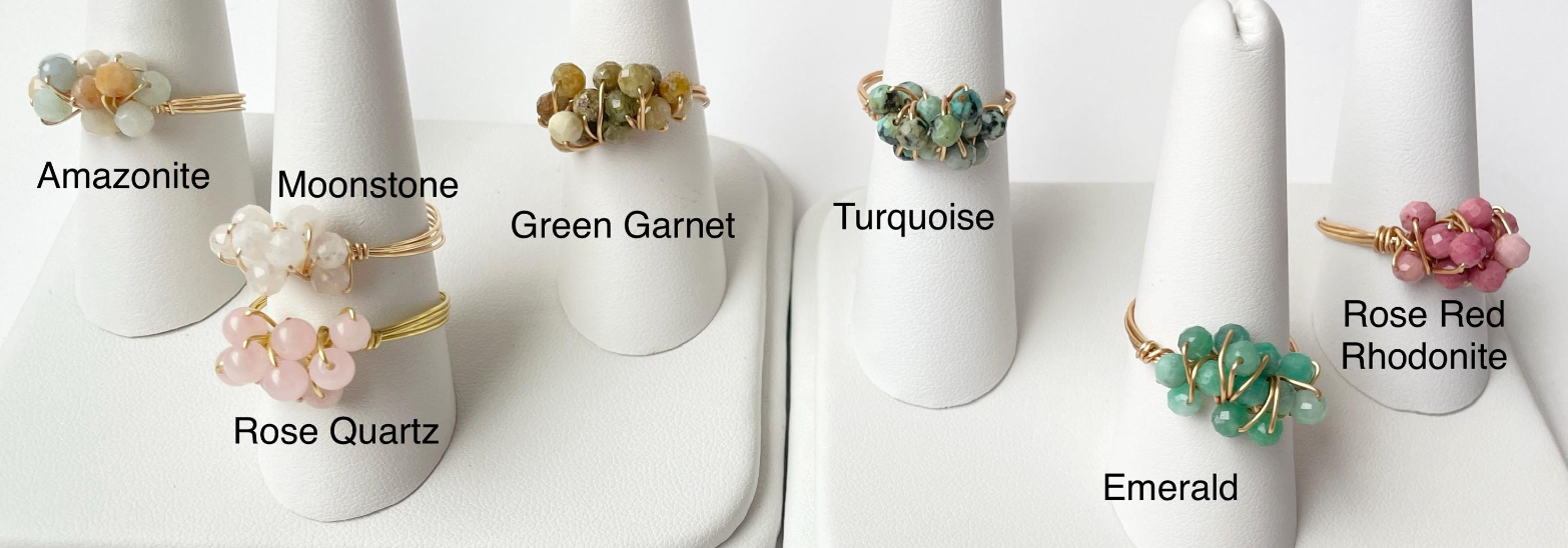 Gemstone Cluster Rings