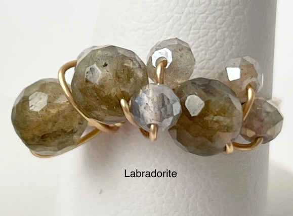 Gold Filled Rings Wired Mix Size Gemstones