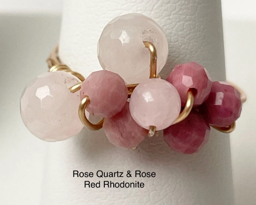 Gold Filled Rings Wired Mix Size Gemstones