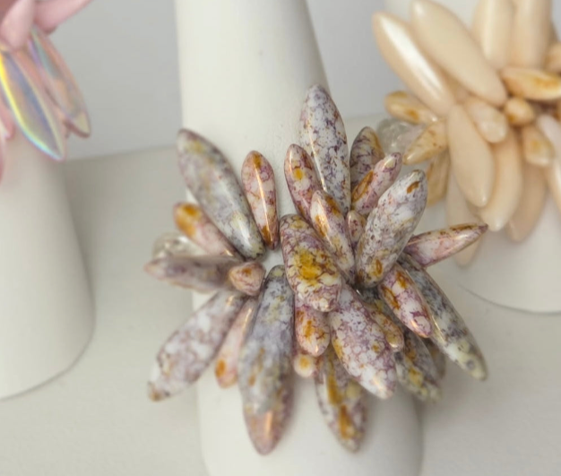 Dagger Czech Glass Adjustable Rings