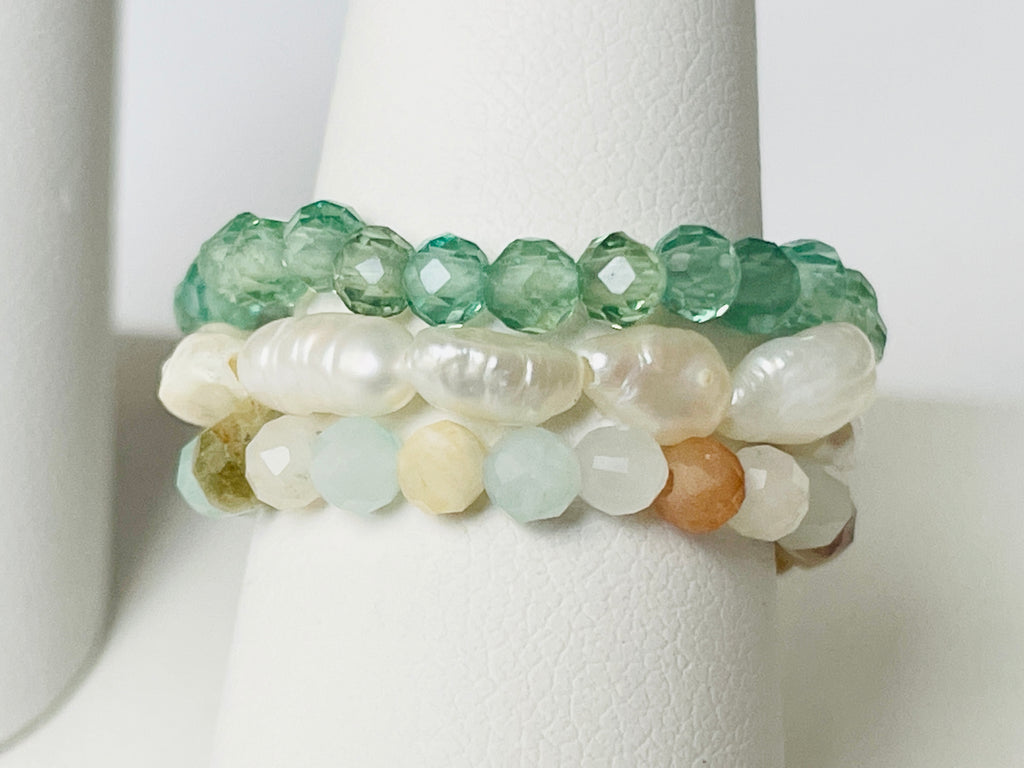 Stackable Gemstone Adjustable Rings