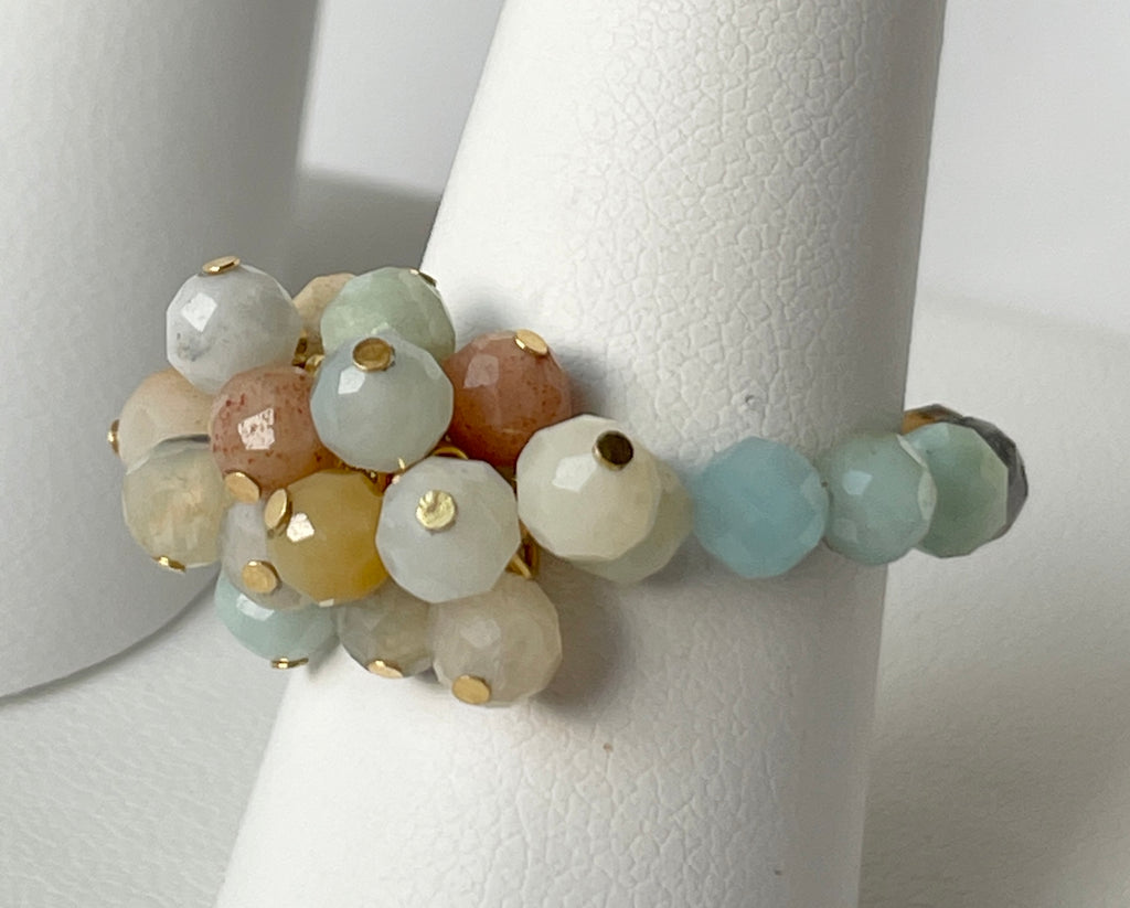 Adjustable Rings Faceted Small Gemstones