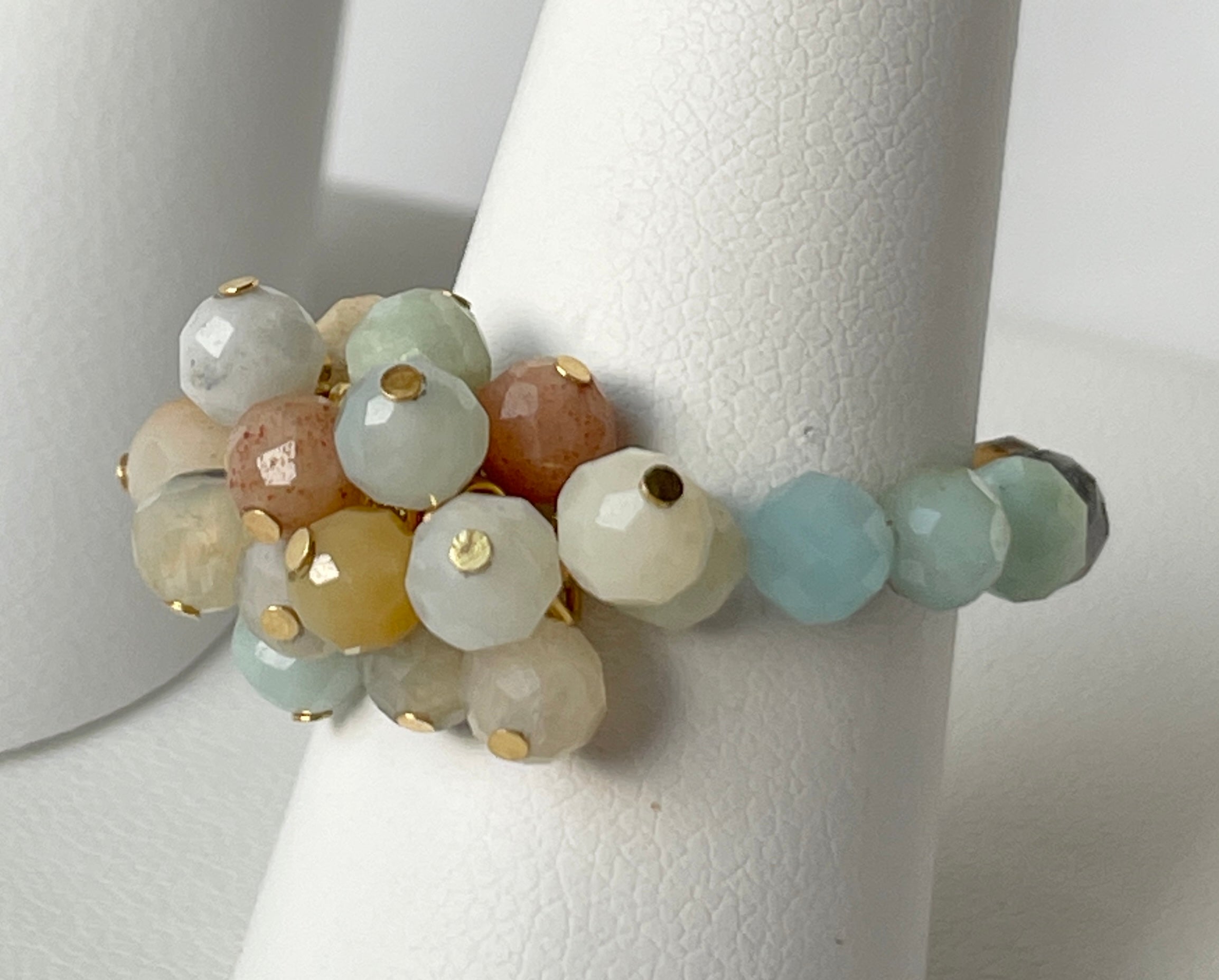 Adjustable Rings Faceted Small Gemstones