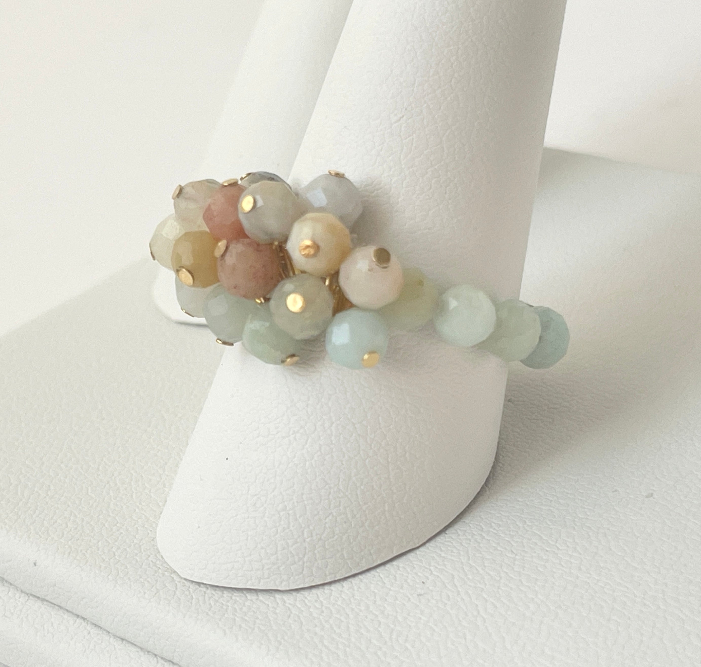Adjustable Rings Faceted Small Gemstones