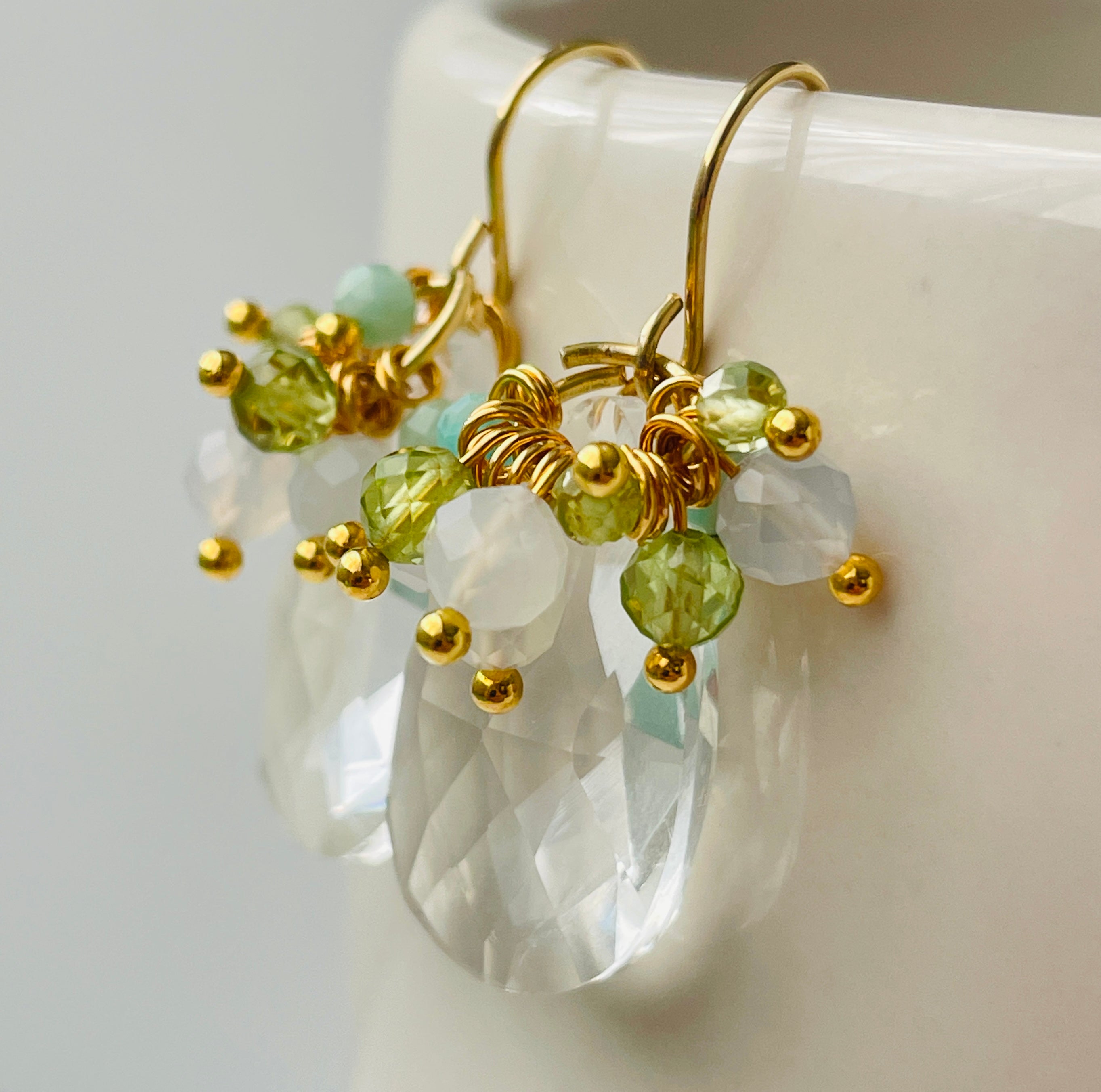 Clear Crystal & Gemstone Earrings