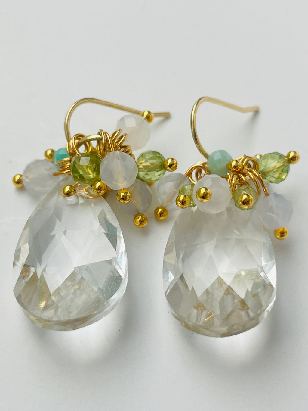 Clear Crystal & Gemstone Earrings