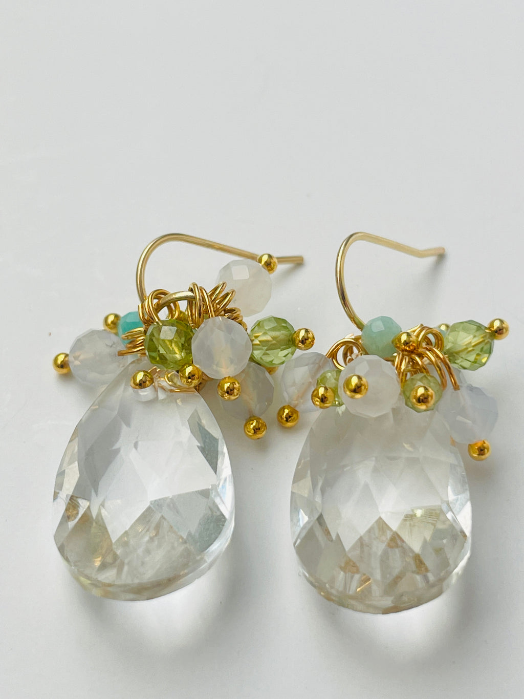 Clear Crystal & Gemstone Earrings