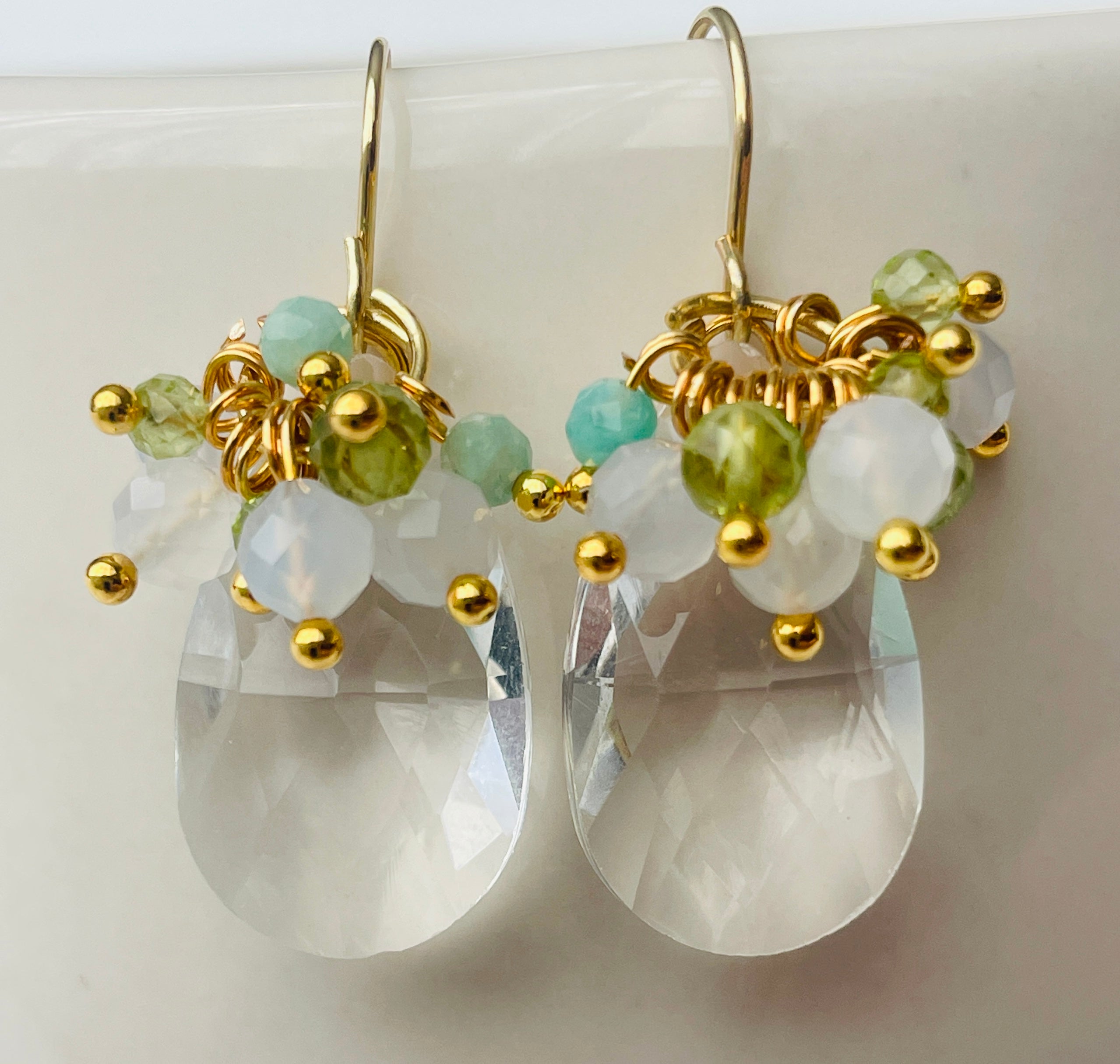 Clear Crystal & Gemstone Earrings
