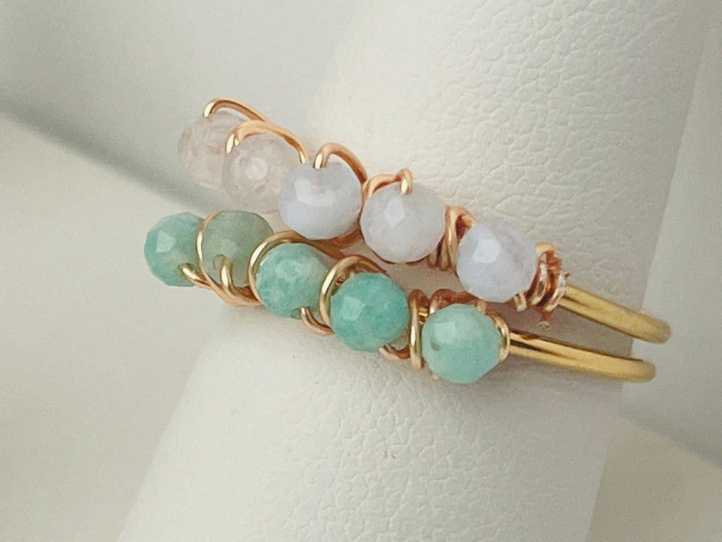 Gemstone Gold Band Rings