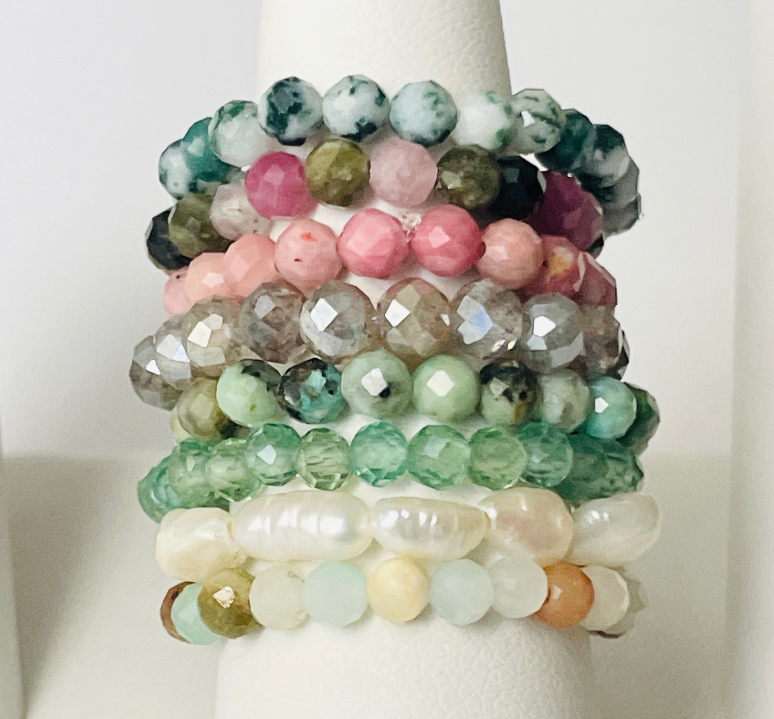 Stackable Gemstone Adjustable Rings