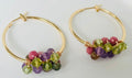 Multi Gemstones Gold - Filled Hoops
