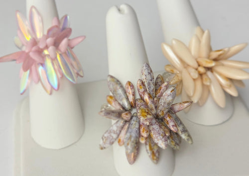 Dagger Czech Glass Adjustable Rings