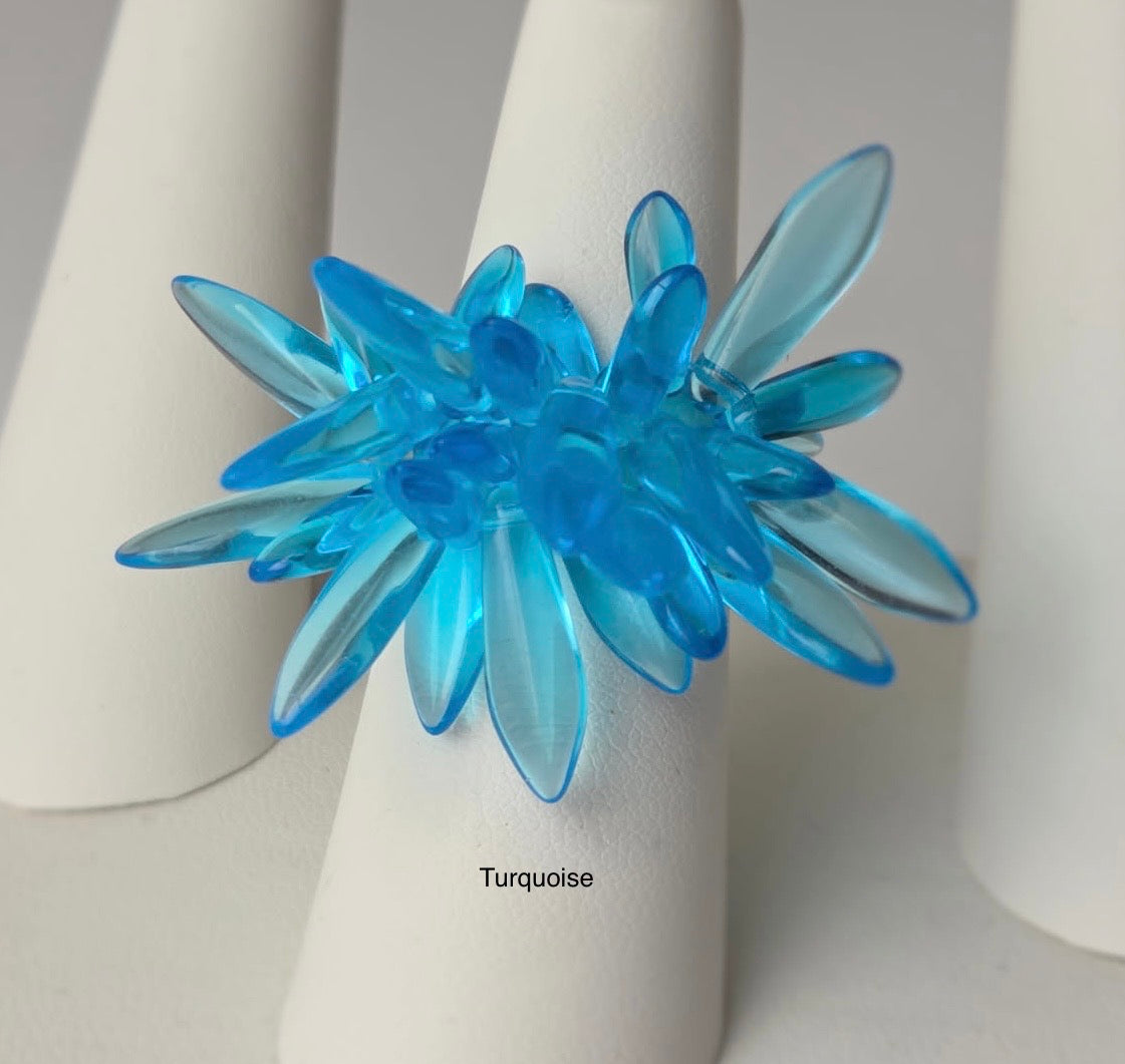 Dagger Czech Glass Adjustable Rings