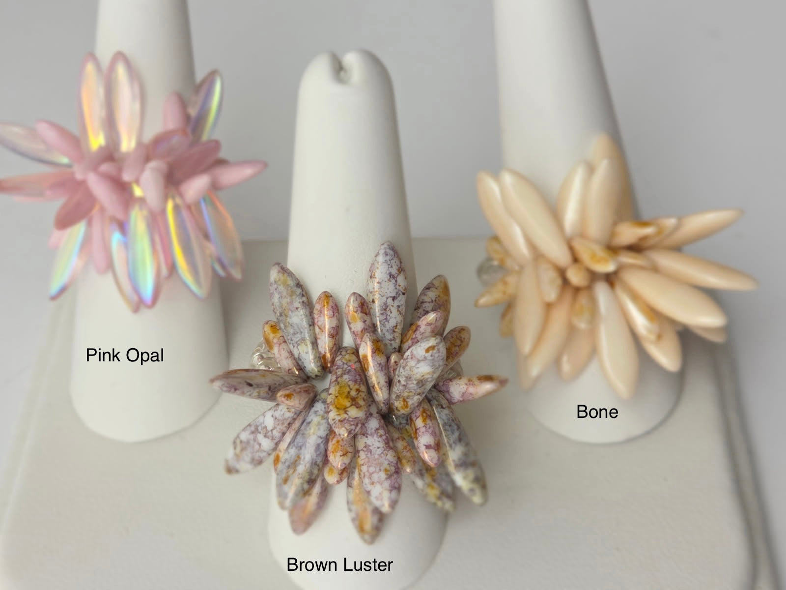 Dagger Czech Glass Adjustable Rings