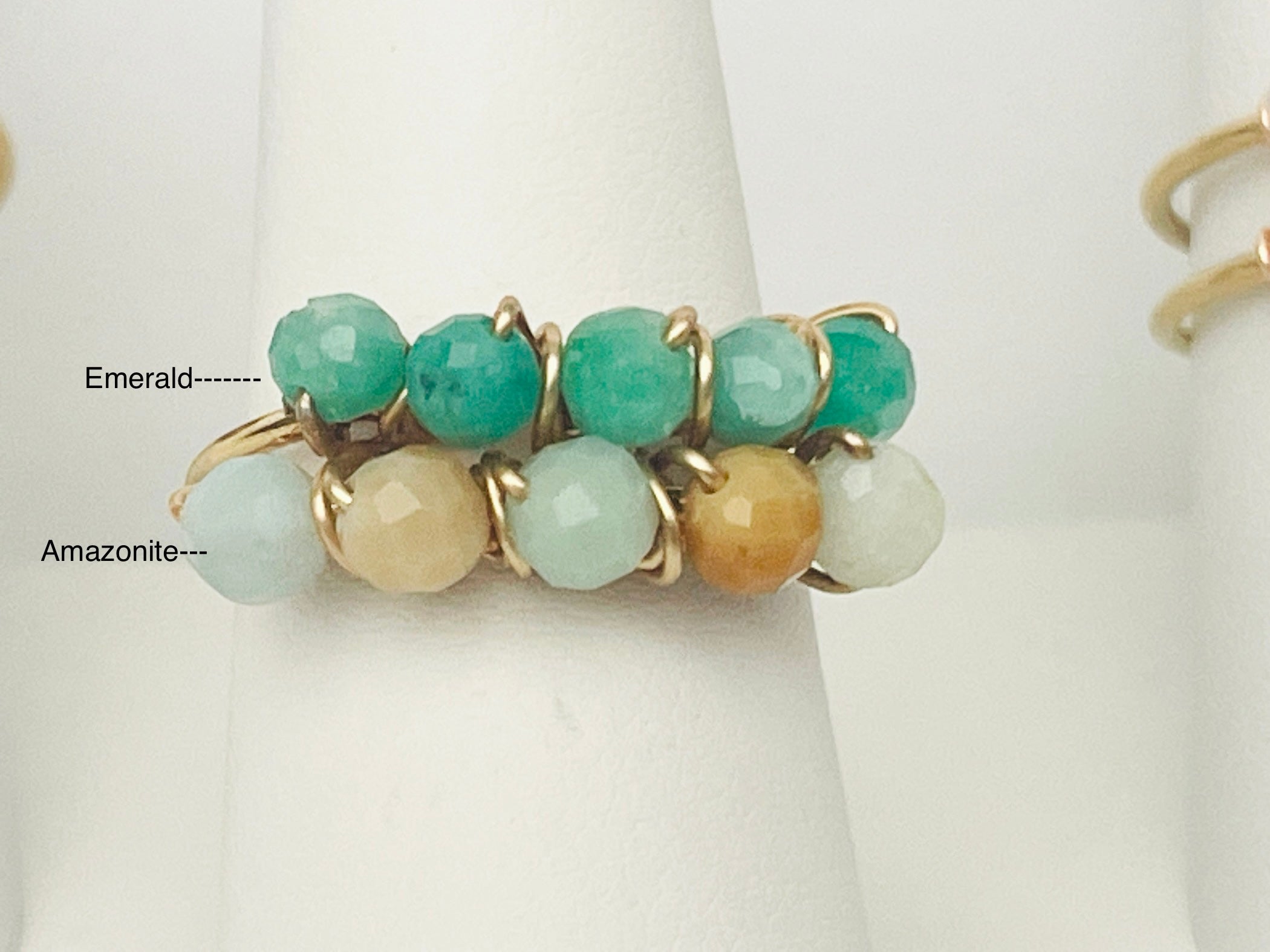 Gemstone Gold Band Rings