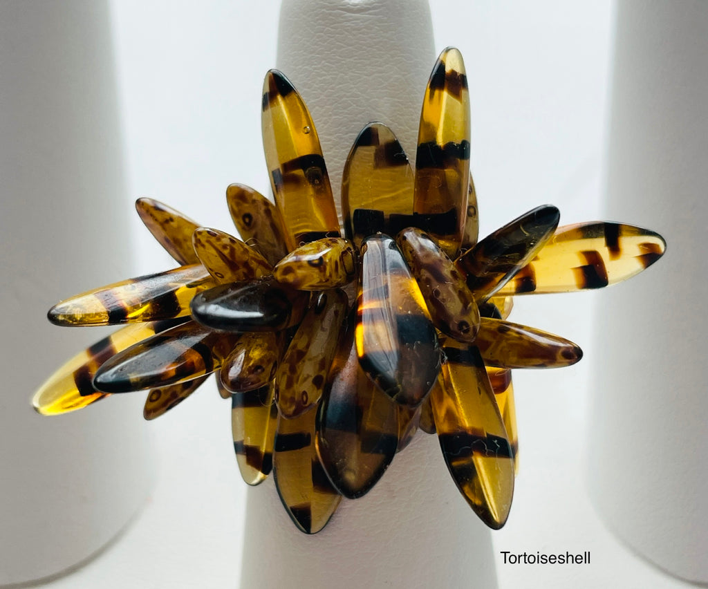 Dagger Czech Glass Adjustable Rings